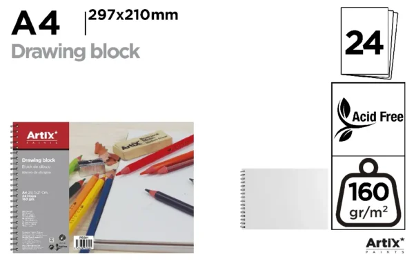 BLOC DE DESSIN 24 FEUILLES A4