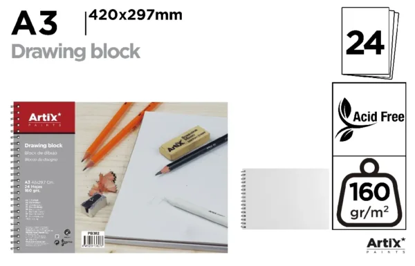 BLOC DE DESSIN 24 FEUILLES A3