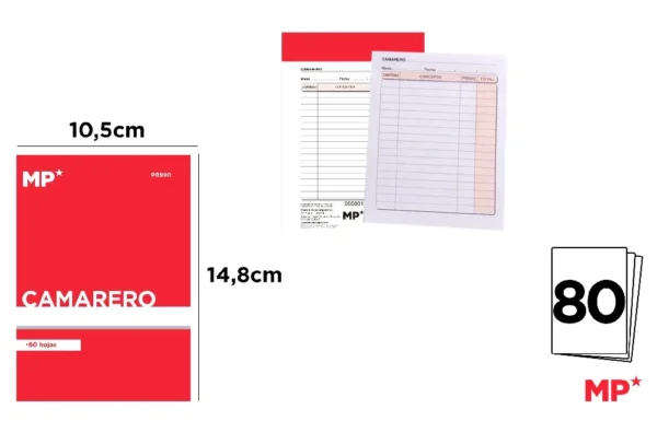 CARNET DE COMMANDES POUR SERVEUR A6 80 F