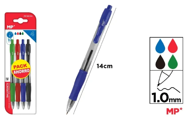 STYLOS POINTE 1,0 mm 4 Unités.