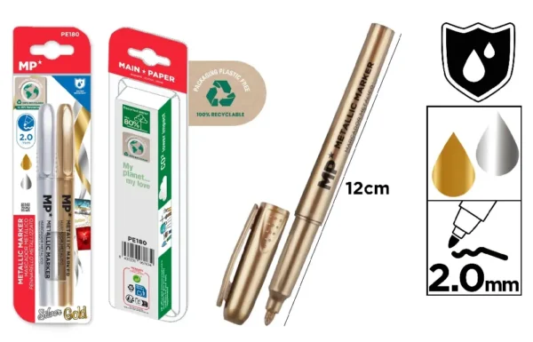 MARQUEUR MÉTALLISÉ OR ET ARGENT