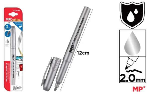 MARQUEUR MÉTALLIQUE ARGENT.