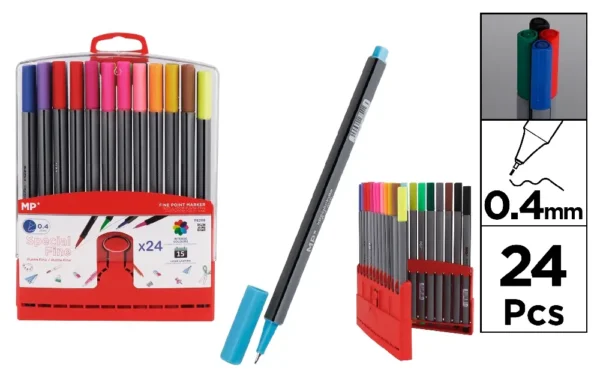 PACK STYLOS MARQUEUR À POINTE FINE 24 Un