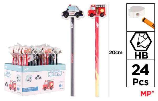 CRAYON POUR ENFANTS AVEC GOMME HB.