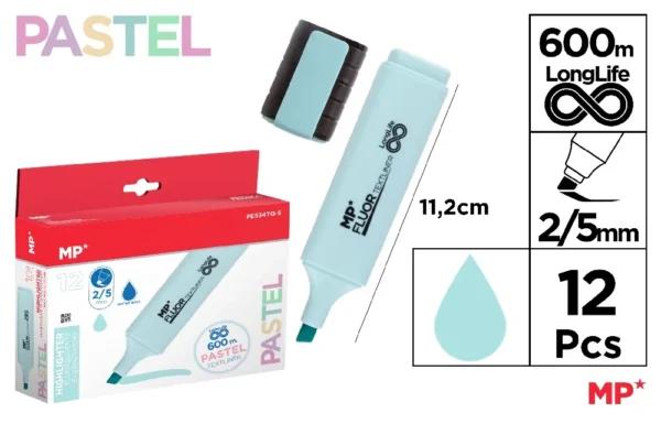 SURLIGNEUR PASTEL TURQUOISE 12 Unités.