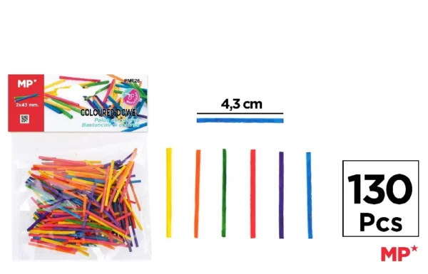 BÂTON EN BOIS COLORÉ 120 Unités.
