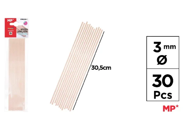 BÂTON ROND 3 mm 30 Unités.