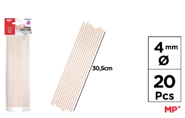 BÂTON ROND 4 mm 20 Unités.