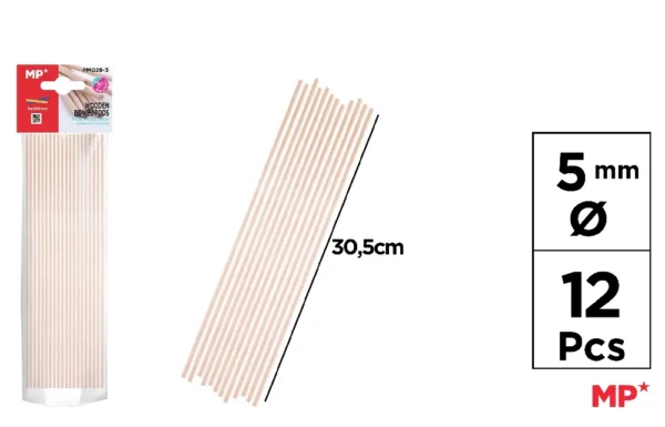 BÂTON ROND 5 mm 12 Unités.