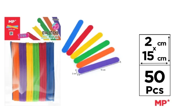 BÂTONNETS EN MOUSSE EVA 50 Unités COULEU