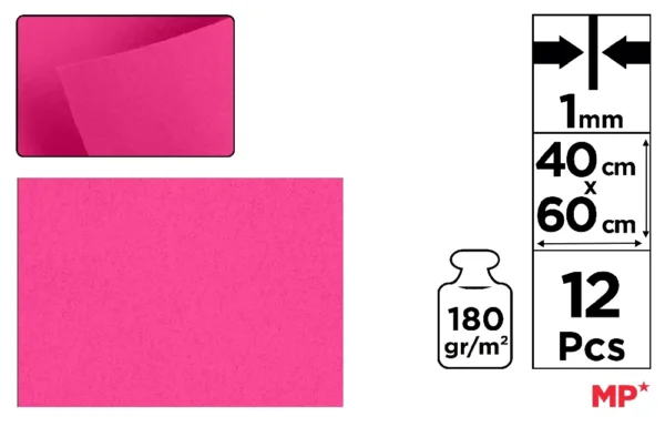 FEUTRINE 40 x 60 cm COULEUR FUCHSIA
