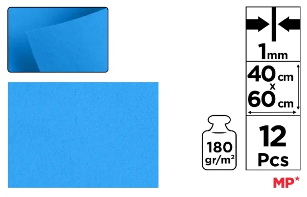 FEUTRINE 40 x 60 cm COULEUR BLEUE