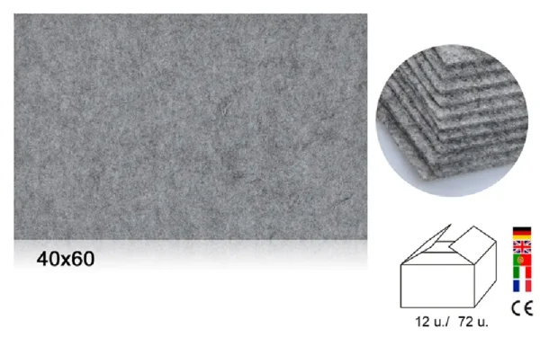 FEUTRINE 40 x 60 cm COULEUR GRIS CLAIR