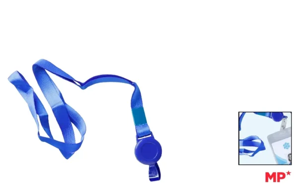 CORDON POUR BADGE PLIABLE BLEU