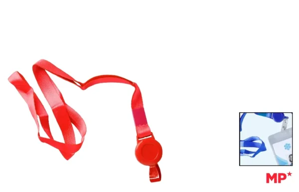 CORDON POUR BADGE PLIABLE ROUGE