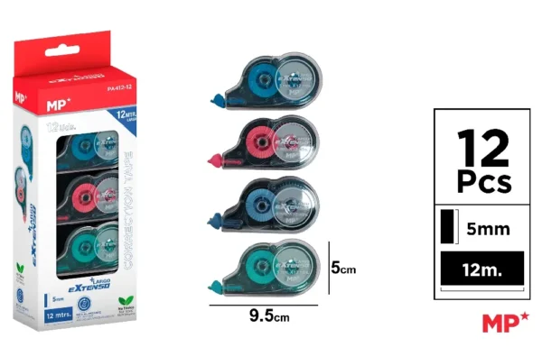 RUBAN CORRECTEUR LARGE 5 mm x 12 m 12 Ud