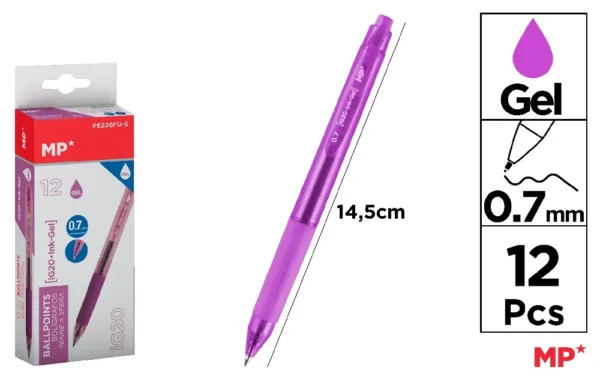 STYLO À ENCRE GEL POINTE 0.7 mm FUCHSIA