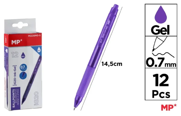 STYLO À ENCRE GEL POINTE 0.7 mm VIOLET
