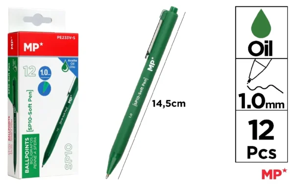 STYLO ENCRE A L HUILE 1.0 mm VERT.