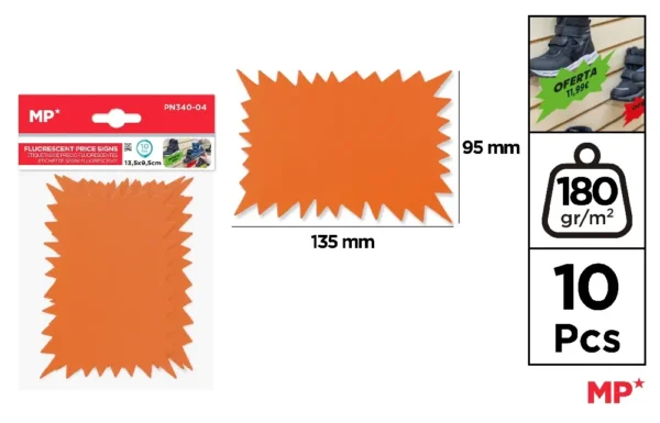 ÉTIQUETTES DE PRIX FLUORESCENTES ORANGE