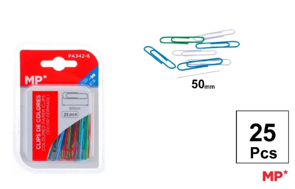 TROMBONES DE COULEUR 50 mm 25 Uds..