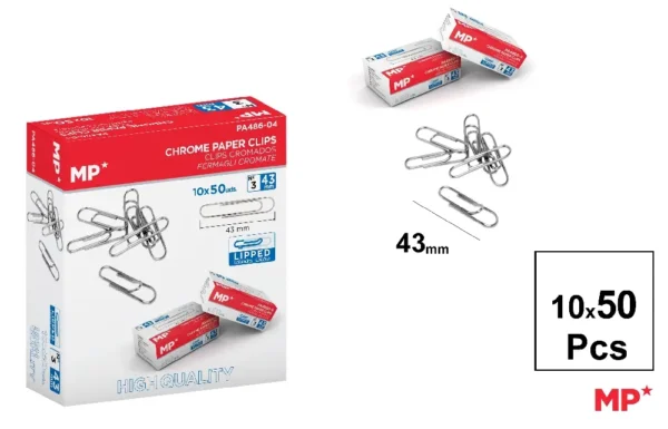 TROMBONES CHROMÉS 43 mm BOÎTE 50 Unités