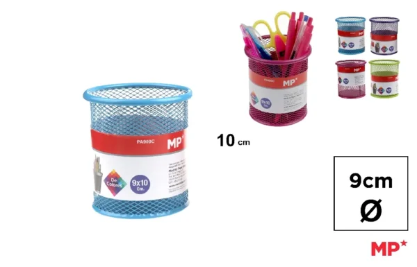 POT À CRAYONS ROND EN MÉTAL DE COULEURS