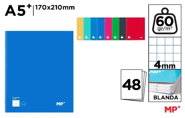 CAHIER AGRAFÉ 4º 48 FEUILLES 60 g/m² QUA