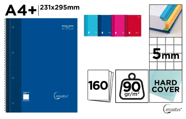 CARNET À SPIRALE EXTRADURA A4 160 FEUILL