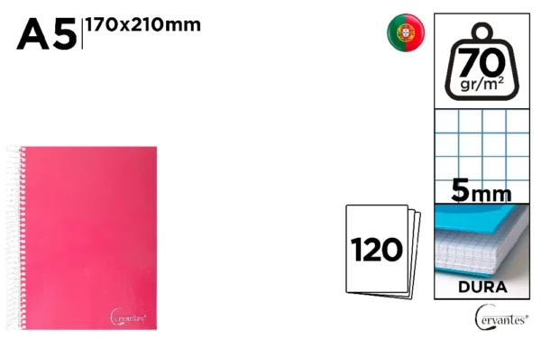 COUVERTURE COUVERTE NOTEBOOK A5 70 g/m².
