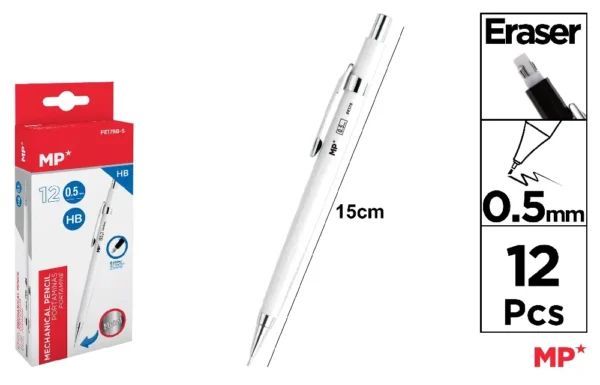 PORTE-MINE MÉTALLIQUE 0,5 mm BLANC
