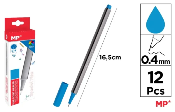 STYLO FEUTRE POINTE FINE BLEU CYAN