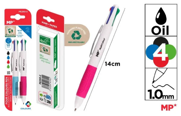 4 STYLO COULEUR 1,0 mm 2 Pcs.