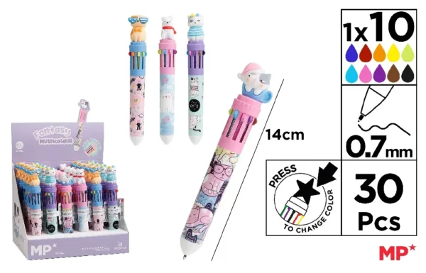 STYLO FANTAISIE MULTICOLORE.