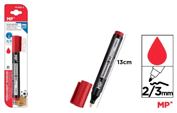 MARQUEUR PERMANENT NON SEC ROUGE.