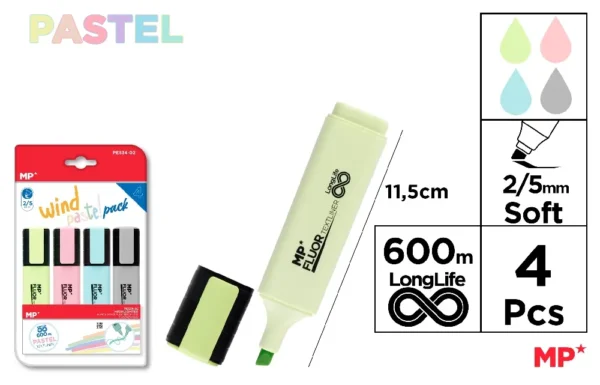 SURLIGNEUR TEXTLINER WIND PACK 4 Unités.