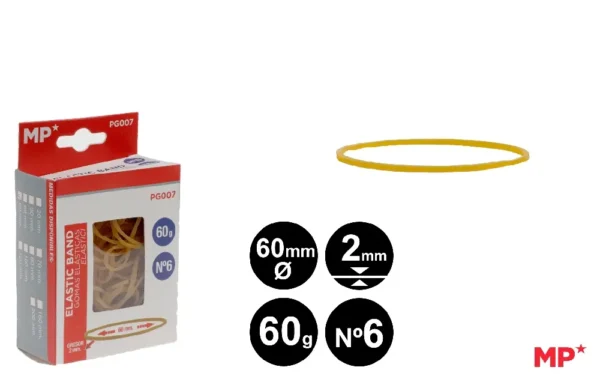 ÉLASTIQUES BOÎTE DE 60 g 60 x 2 mm.
