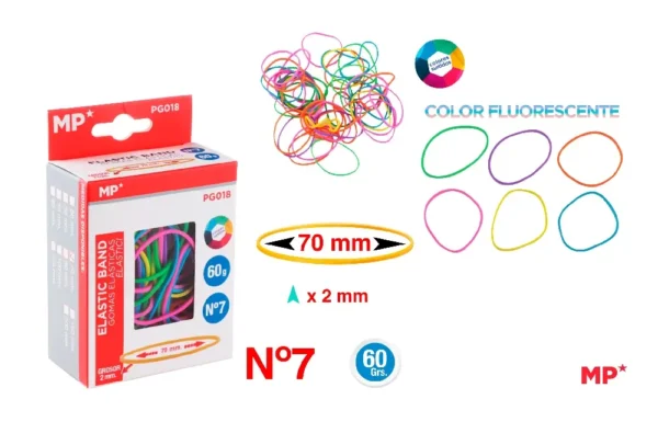 ÉLASTIQUES COULEUR FLUORESCENTE BOÎTE DE