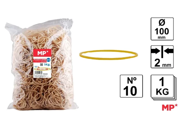 ÉLASTIQUES SACHET DE 1 kg 100 x 2 mm.