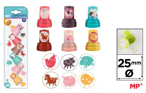 TAMPONS ENFANTS ANIMAUX DE LA FERME.