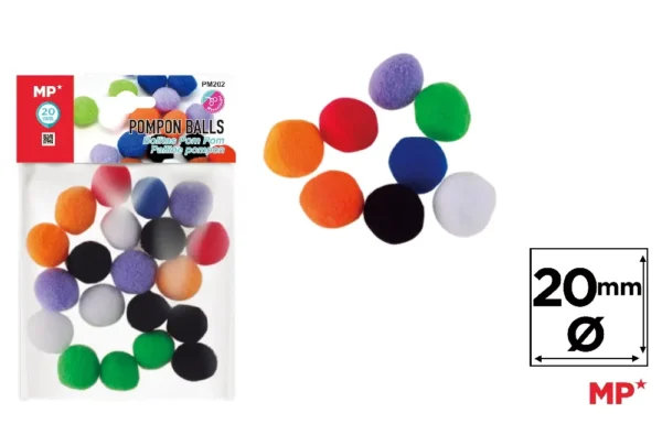 BOULE POMPON DE COULEURS ASSORTIES.