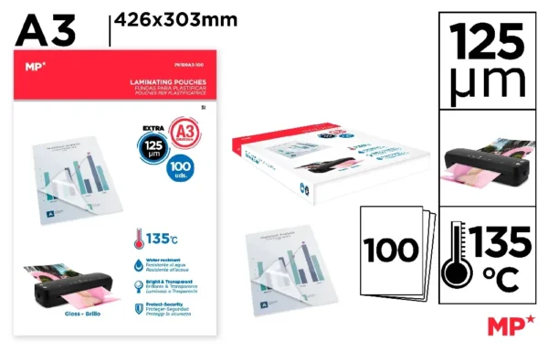POCHETTES DE PLASTIFICATION A3 100 FEUIL