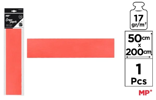 PAPIER CREPE 50 x 200 cm CORAIL.