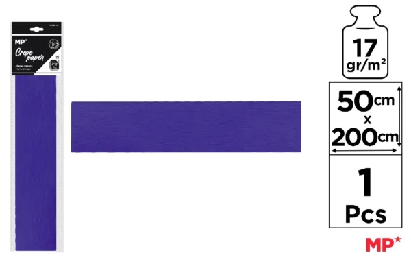 PAPIER CRÊPON 50 x 200 cm BLEU MARINE.