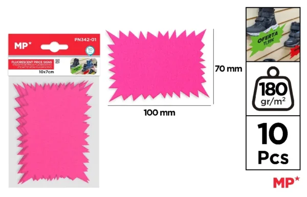 ÉTIQUETTES DE PRIX FLUORESCENTES ROSE