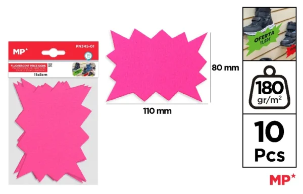 ÉTIQUETTES DE PRIX FLUORESCENTES ROSE