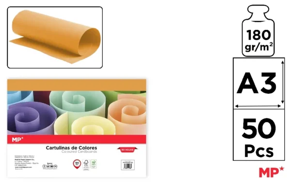 CARTON A3 PAQUET DE 50 FEUILLES VIEIL OR