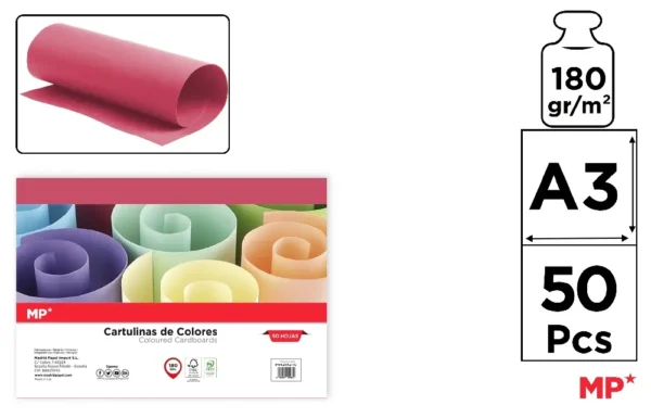 CARTON A3 PAQUET DE 50 FEUILLES FUCHSIA