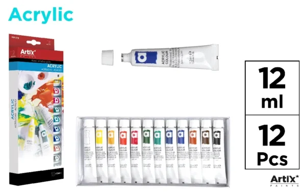 PEINTURE ACRYLIQUE 12 TUBES.