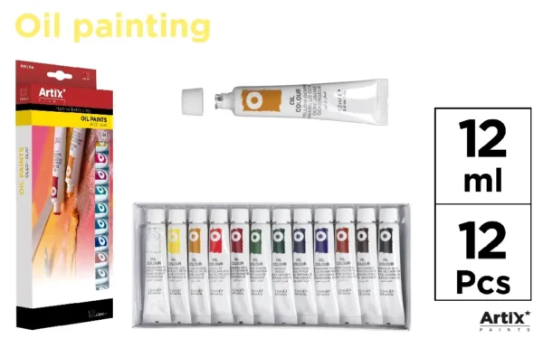 PEINTURE À L HUILE 12 TUBES.
